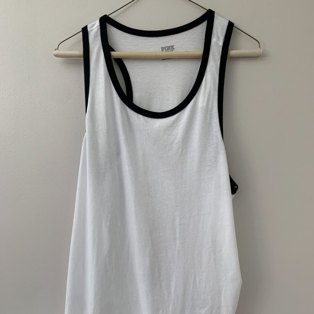 New Victoria's Secret Sz L White and Black Workout Tank